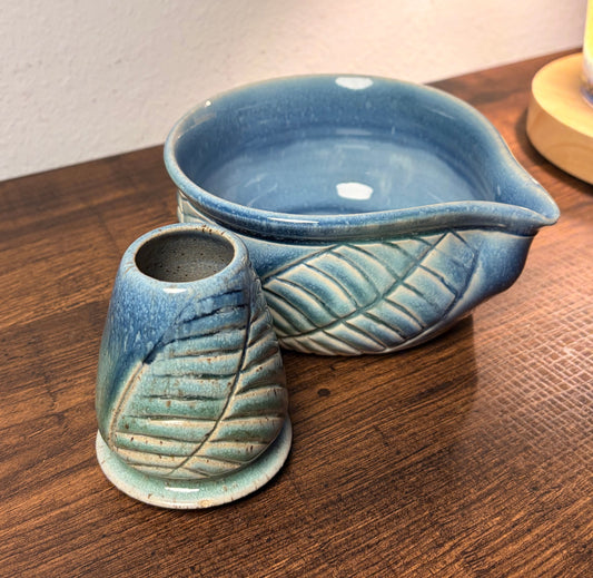 Ceramic Matcha Bowl & Whisk Holder - Fall Collection 10