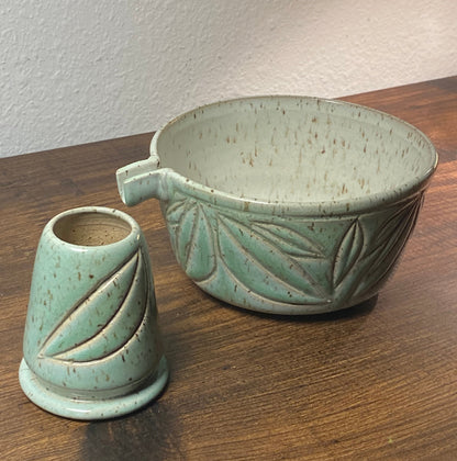 Ceramic Matcha Bowl & Whisk Holder - Fall Collection 5